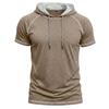 Men’s Shirts Short Sleeves Hooded T-shirts Fitness Tops Summer Casual Wear Pullover Hoodie