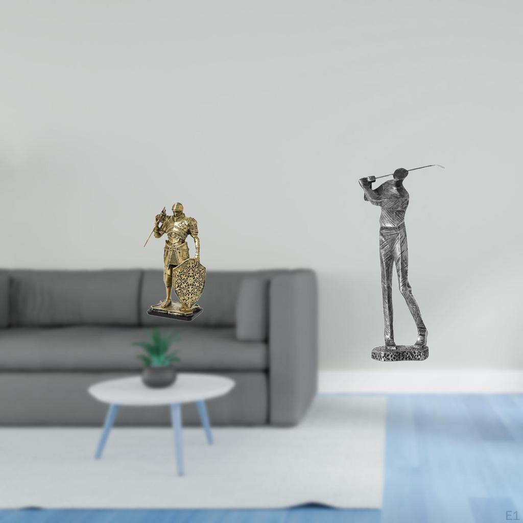 Nordic Art Knight Figurine Resin Abstract Sculpture for Desk Cabinet Office Table Centerpiece