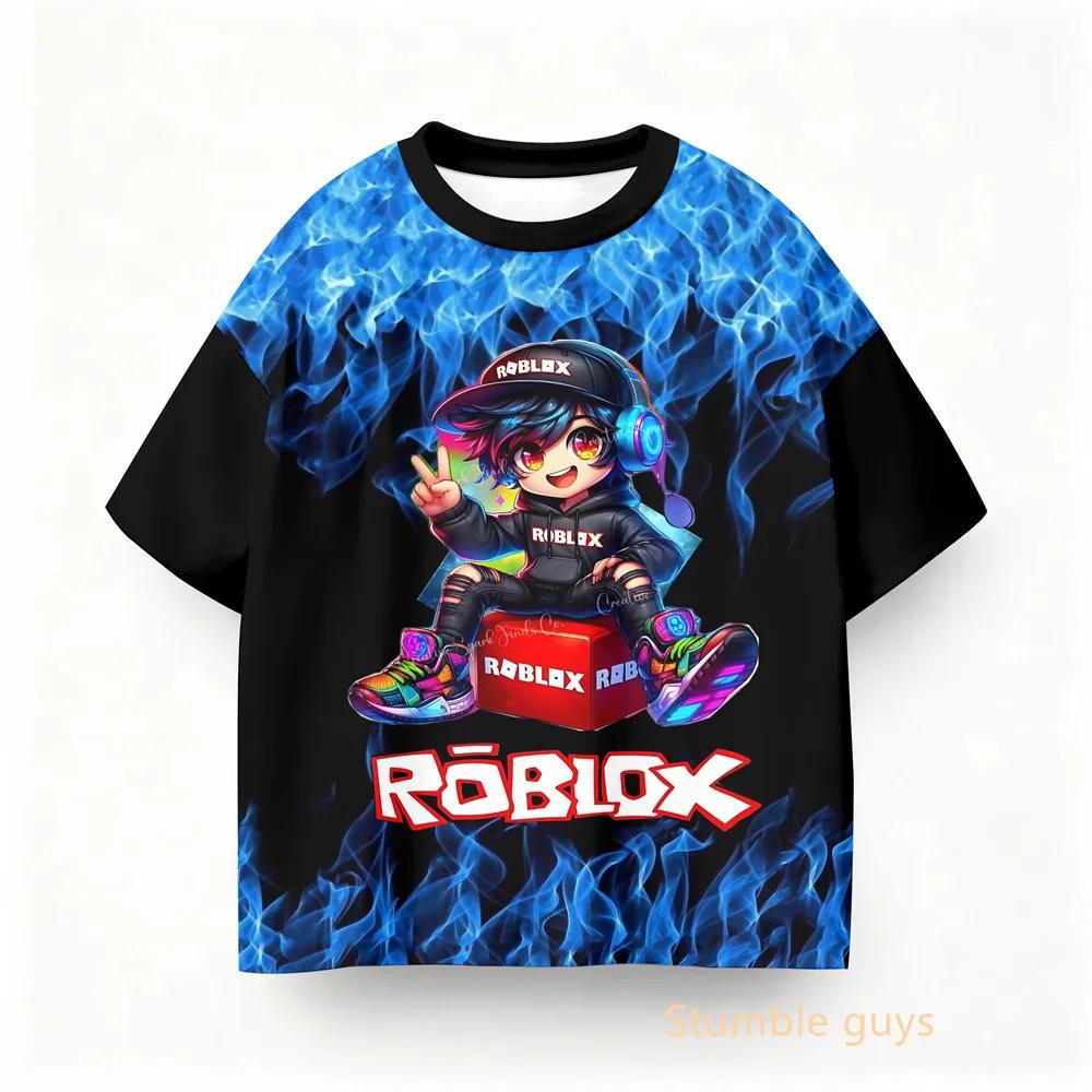 Boys Clothes Girls Children Roblox Summer Daily Game T-shirt Anime
