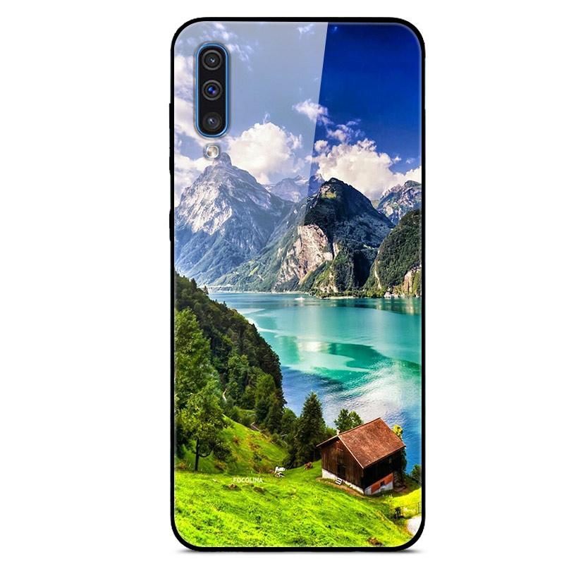 For Samsung A50 Case A51 Tempered Glass Planet Space Cover Glass Back Case for Samsung Galaxy A50S A51 A50 A 50 Fundas Coque