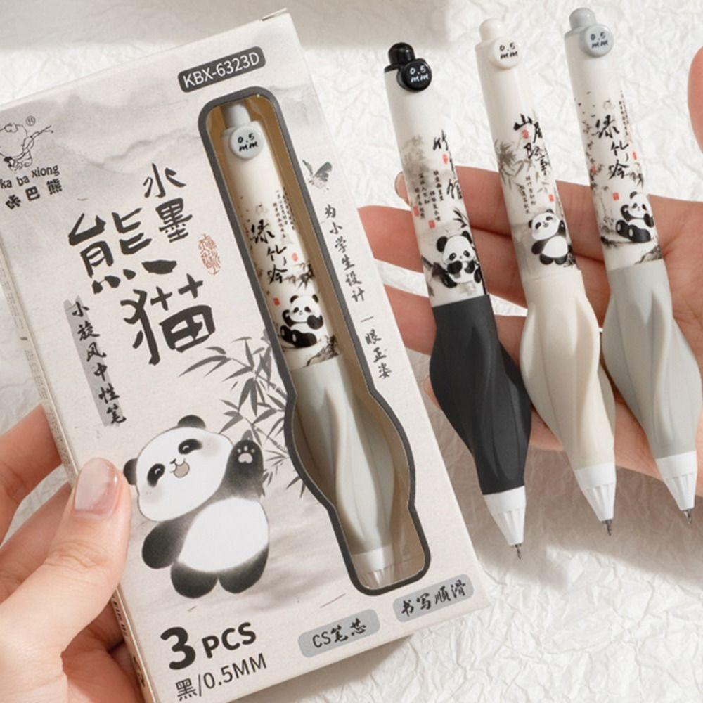 3PCS Quick Drying Neutral Pen 0.5mm Black Ink Writing Tool Office Signature Pen  Students