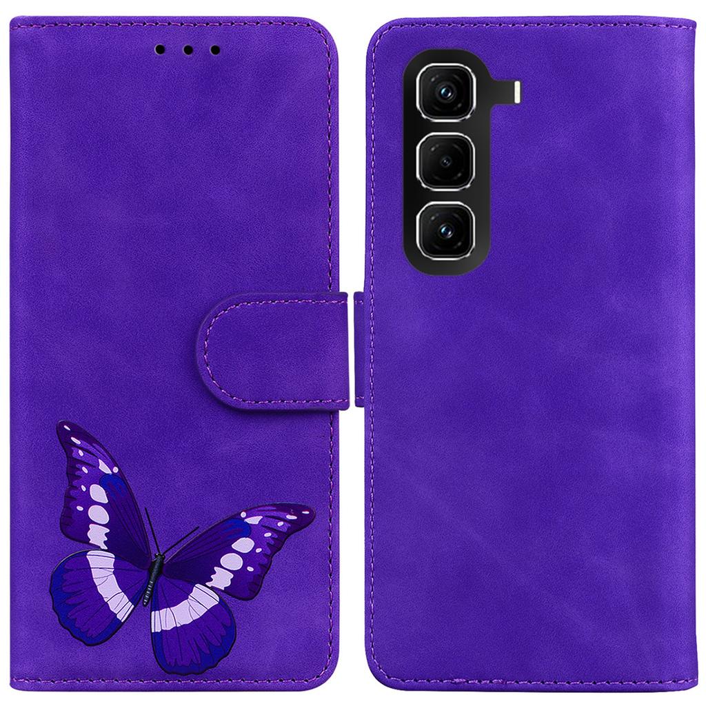 For Infinix Hot 50 Pro 4G Stand Case PU Leather Phone Cover Butterfly Printed