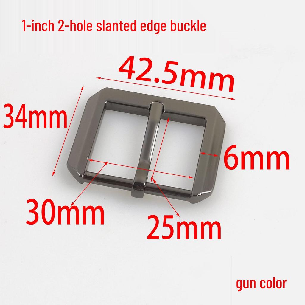 1-inch Beveled Zinc Alloy Rectangular Pin Buckle for Shoes, Bags, and Boxes