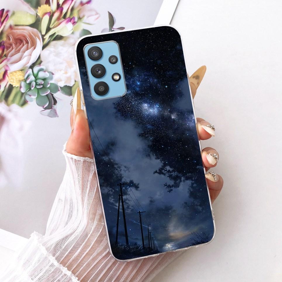Cartoon Katze Drache Tiere Malerei Hülle für Samsung Galaxy A32 A33 5G 4G Rückseite Transparent Weiches TPU Silikon Handyhülle