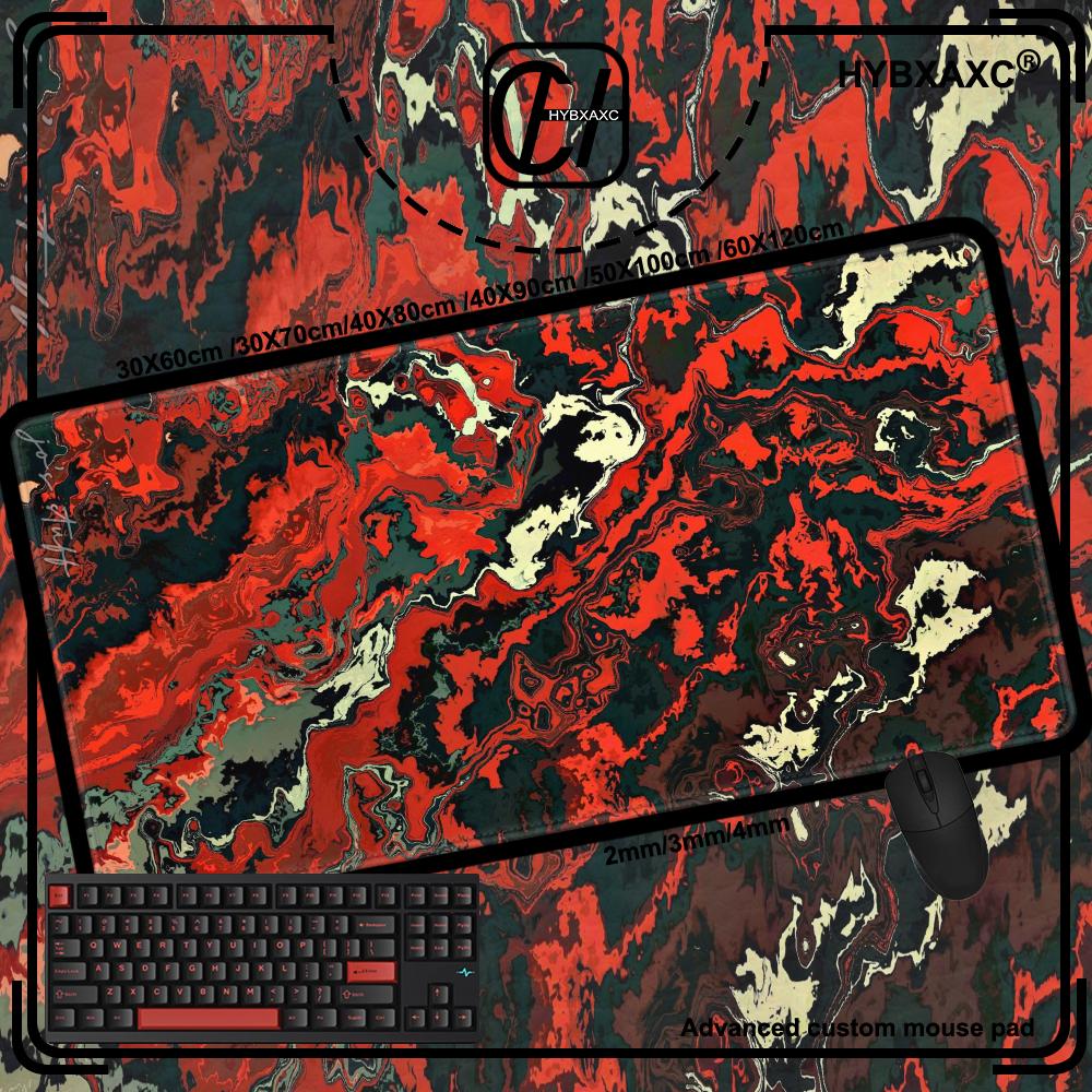 HYBXAXC Red Black Waves Large Gaming Mouse Pad Computer Keyboard with Non-Slip Rubber Stitched Edge Gift for Friends Boyfriend