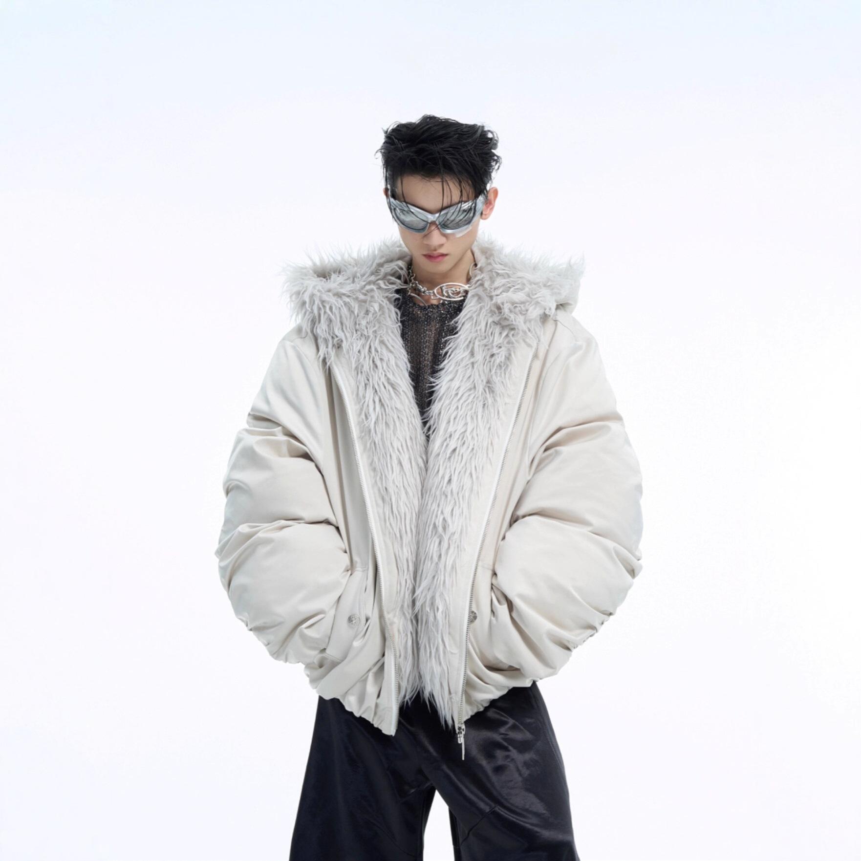 Kenzo Men's Light Grey Splicing Hooded Cotton Clothes, Heavy Velvet Autumn And Winter Short Waterproof Thickened Jackets For And Wo Cm