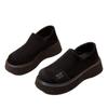Retro dicksohlige Herbst neue Muffin Einzel Schuhe erhöht rutschfest runde Zehe vielseitige Einzel Schuhe