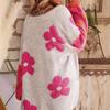 2024 Ethnischer Stil Floral Jacquard Strickjacke Pullover