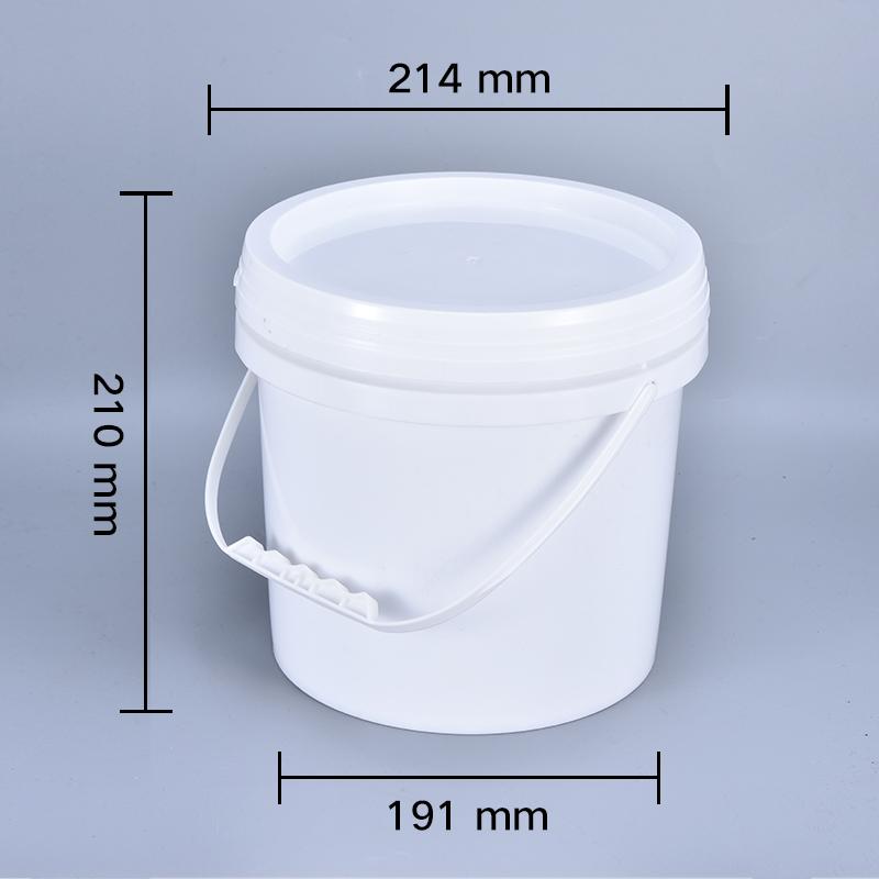 Empty 5L Plastic Bucket with Handle and Lid Leakproof Round storage container Food Grade Polypropylene pail 2PCS