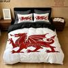 Y Ddraig Goch Pattern Bedding uilt Set uilt Cover Pillowcase Home Decoration Birthday Gift (1 * duvet cover + 2 * pillowcase without core)