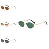 Vintage Geometric Metal Sunglasses With Uv400 Protection For Fashionable Travel And Outdoor Activities