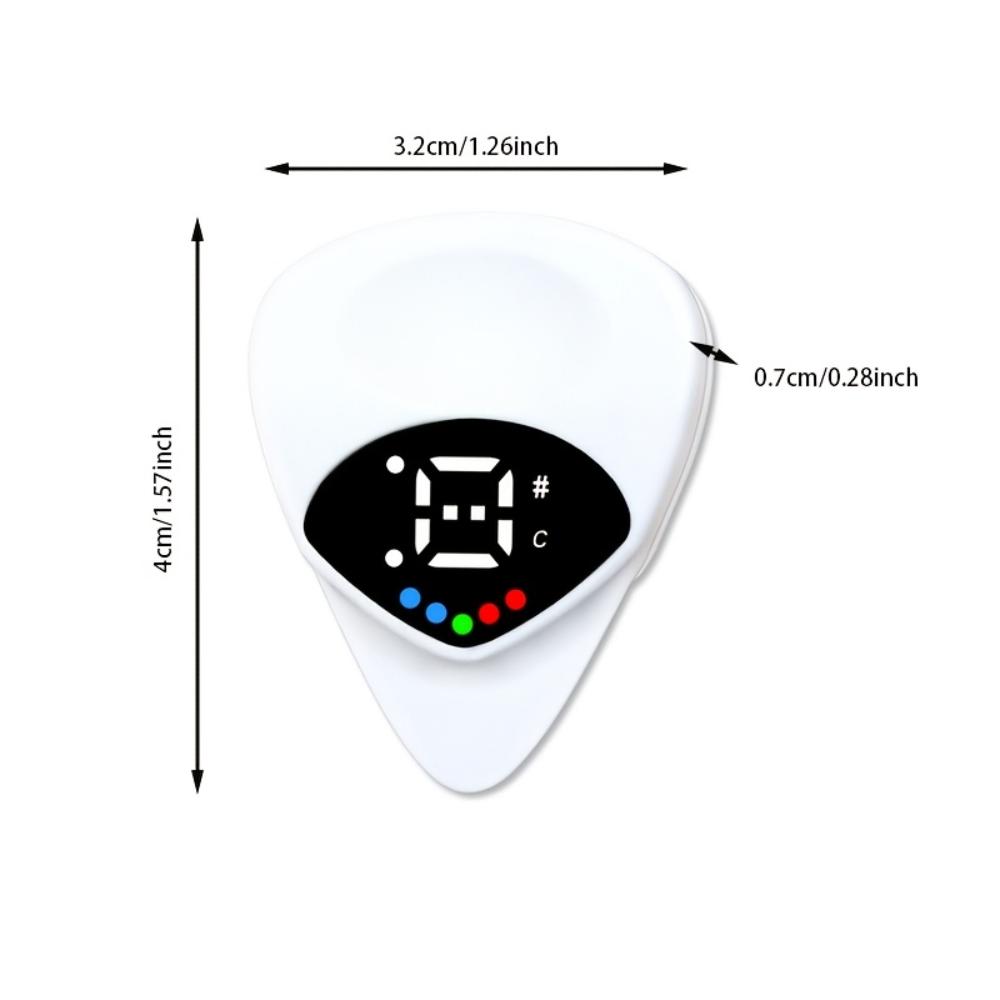 1‑Pc Portable Pick‑Shaped Tuner, 2‑in‑1 for Acoustic Guitar & Ukulele, Chromatic Multi‑Function Pitch Calibrator