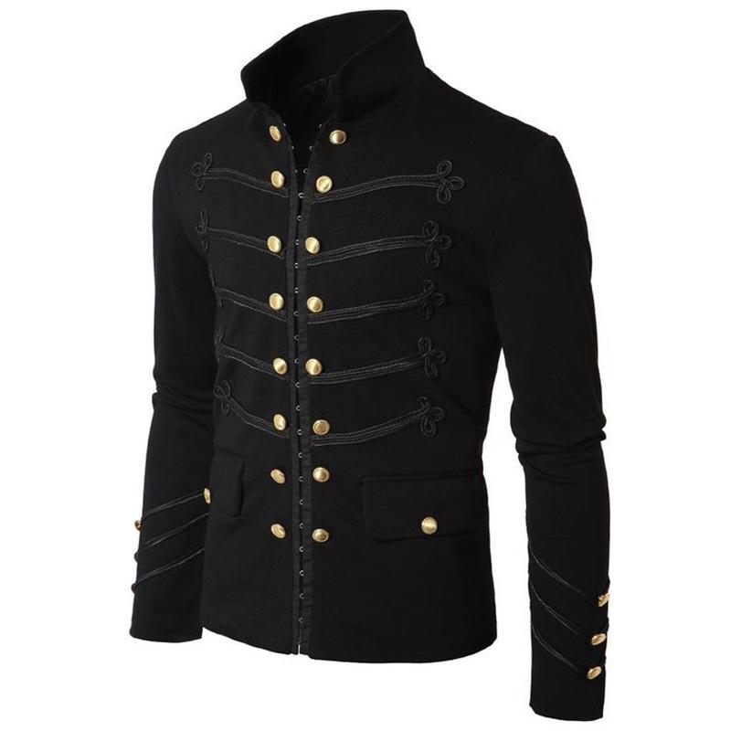 Double Mens Breasted Medieval Cosplay Jacket Steampunk Gothic Coat Victorian