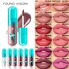 YOUNG VISION 6-Color Lip Gloss Avocado Moisturizing Lip Glaze Lightweight Non-Sticky Hydrating Smooth Pigmented