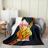 Movie Night Popcorn Printed Blanket for Sofa Bed Travel Camping Living Room Office Conditioning Blanket for All Seasons Gifts