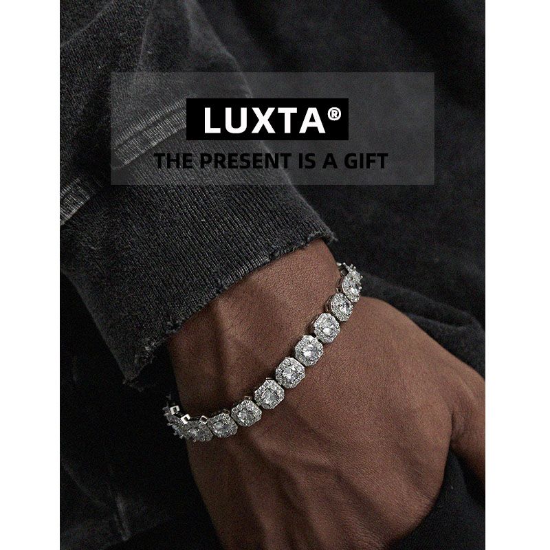 

Luxta Full Diamond Rock Candy Bracelet Hip Hop Zircon Men s American Bracelet Women s Same Style Fashion Fancy Super Flash 18cm