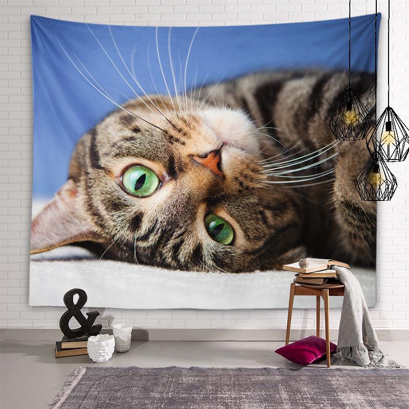 

Гобелен с милым котом, фон, настенное художественное украшение, настенное украшение для спальни, общежития, Kawaii, украшение для дома 100X75CM