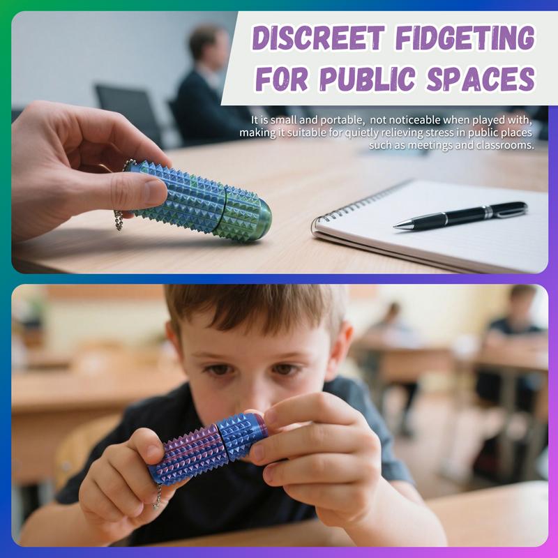 Pain Stimming Fidget Toys Reduce Stress Roller For Adults Spiky Fidget Keychain Anxiety Sensory Toys Novelty Gifts For Friends