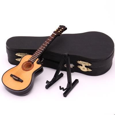 Mini Eksik Açı Halk Gitar Minyatür Modeli Ahşap Mini Müzik Aleti Modeli Koleksiyonu