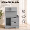 Bedside Table, Small Bedside Cabinet with 2 Drawers and Storage Shelves, Modern Nightstand for Bedroom, Grey