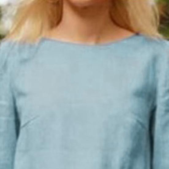 2 Pcs/Set Women Top Pants Set Round Neck Long Sleeves Blouse Vintage Elastic Waist Trousers Daily Leisure Loose Outfit