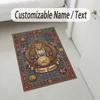 Roses Theme Soft Crystal Velvet Rug Custom Name & Text Print Non Slip Floor Rug for Bedroom Living Room