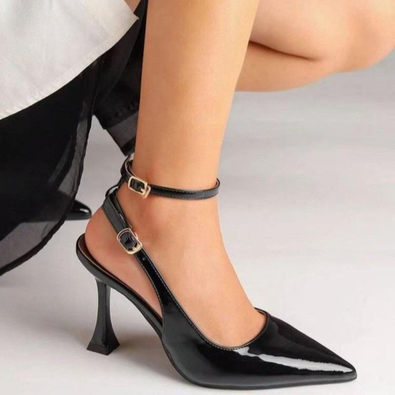 Summer Super High Heels Women Shoes Fashion Sandals 2025 New Pointed Toe Sexy Slippers Dress Luxury Buckle Mujer Zapatos Pumps