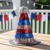 Red, White, and Blue Tinsel Hat Lightweight Independence Day Party Universal Fit Holiday