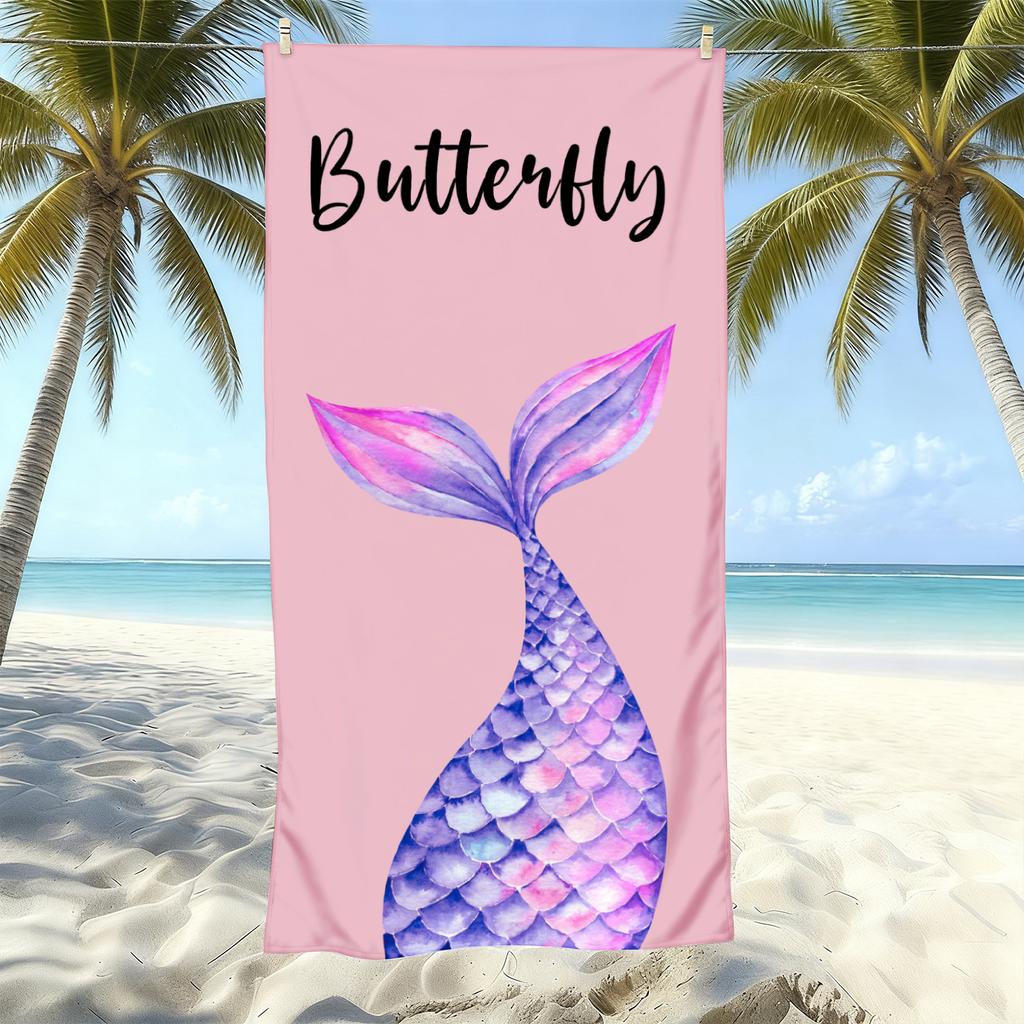 Custom Name Beach Towel Mermaid Tail Bachelorette Trip Party Favors Personalized Pool Bath Towel Mermaid Birthday Gift For Kids