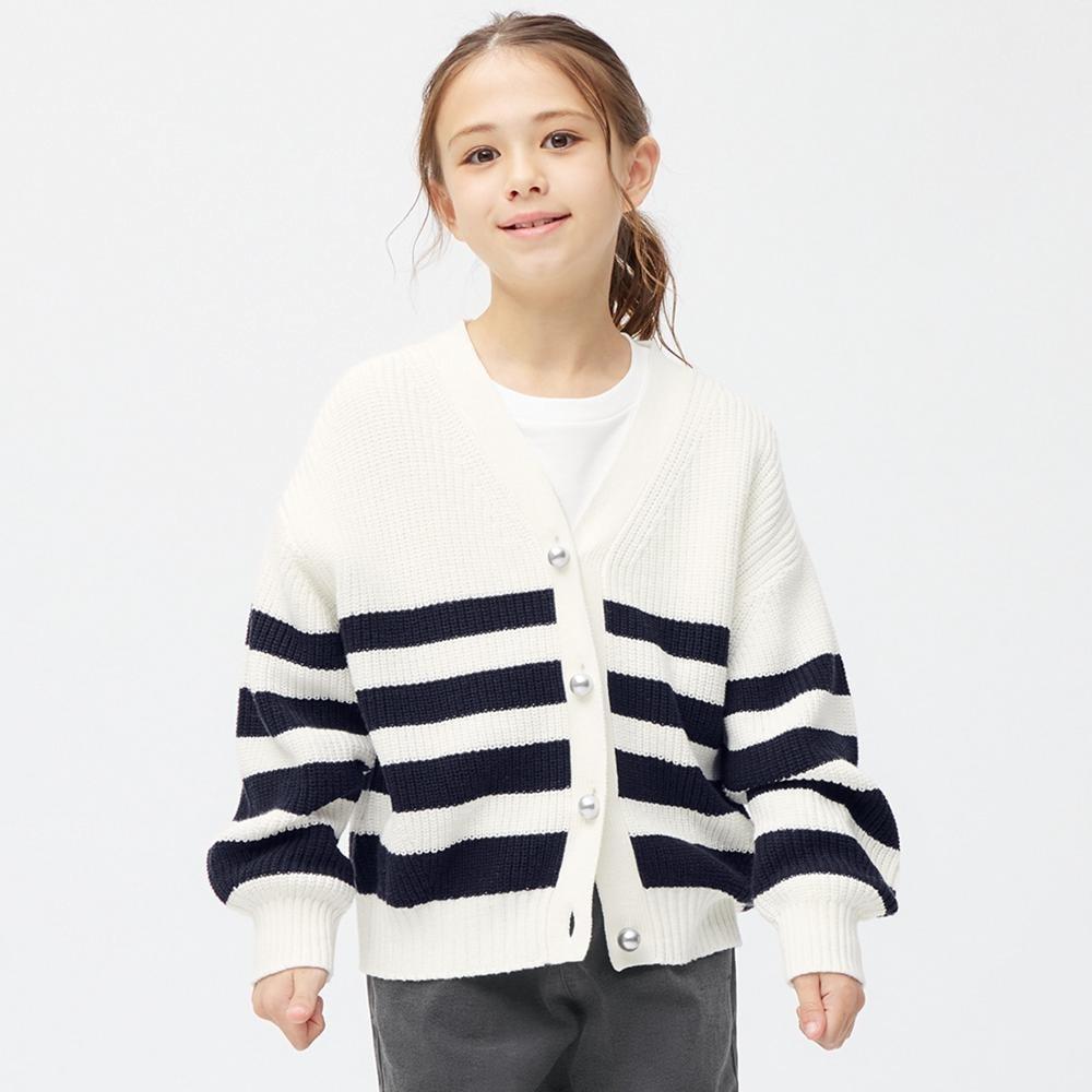 

Кардиган GU by Uniqlo GIRLS с длинными рукавами и жемчужными пуговицами