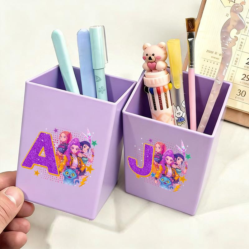 Kpop Demon Hunters Pen Holder Cartoon Anime Pattern Print Office Desk Accessories Boy Girl Stationery Pencil Organize Home Gift