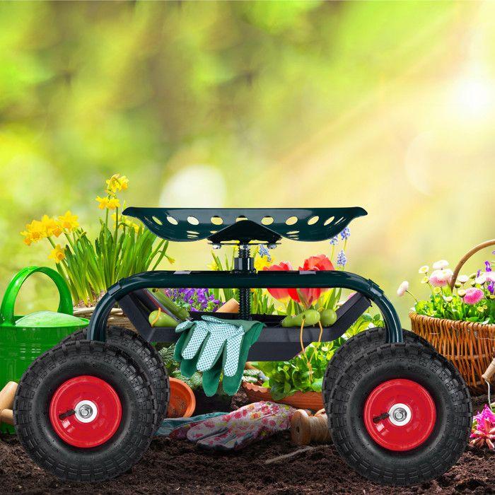 Relaxdays 2 Räder für Sackkarre 4.1/3.5-4, Ersatzrad mit Luft, Achse 16 mm, bis 136 kg, 260 x 85 mm, schwarz-rot