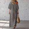 Sommer Neu Damen Elegant Gestreift Mode Vielseitig Lässig Schulterfreies Kleid