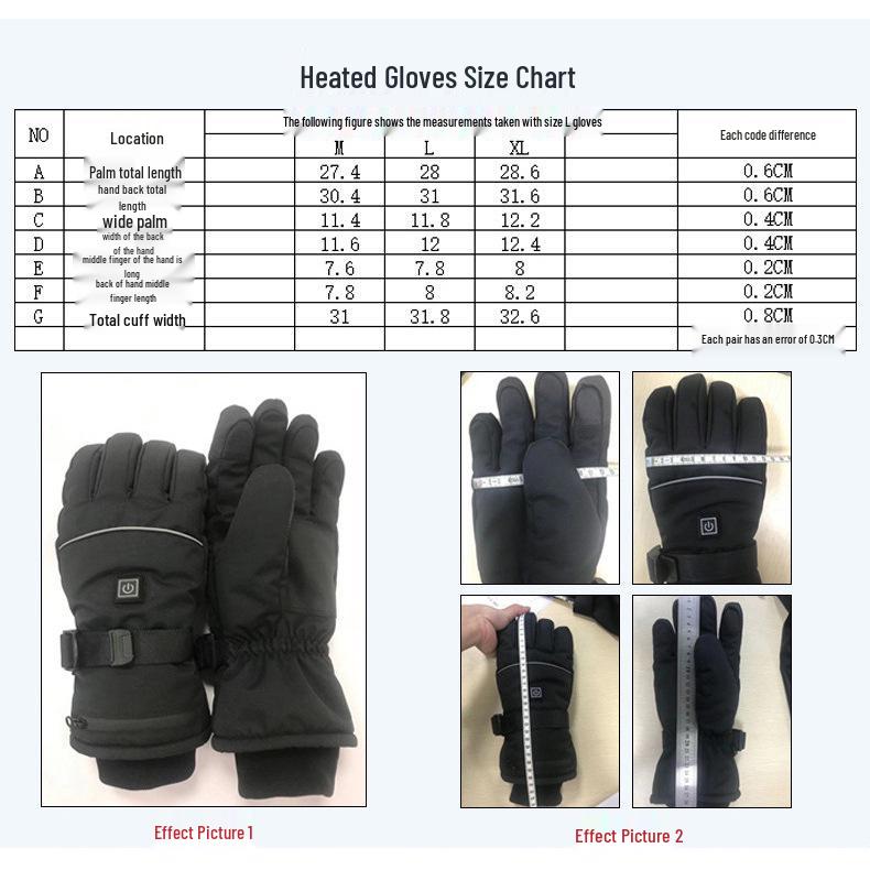 Cross-Border Winter Electric Heated Cycling and Ski Gloves with Touchscreen Capability