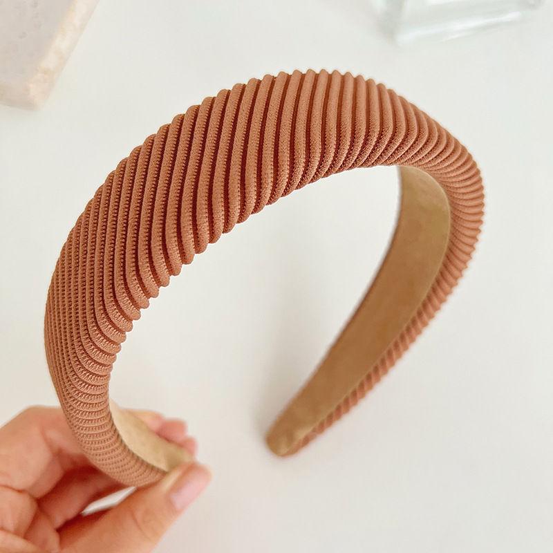 Retro Hair Band Headdress Hairpin Knitted Hair Tie Sponge Headband Solid Color