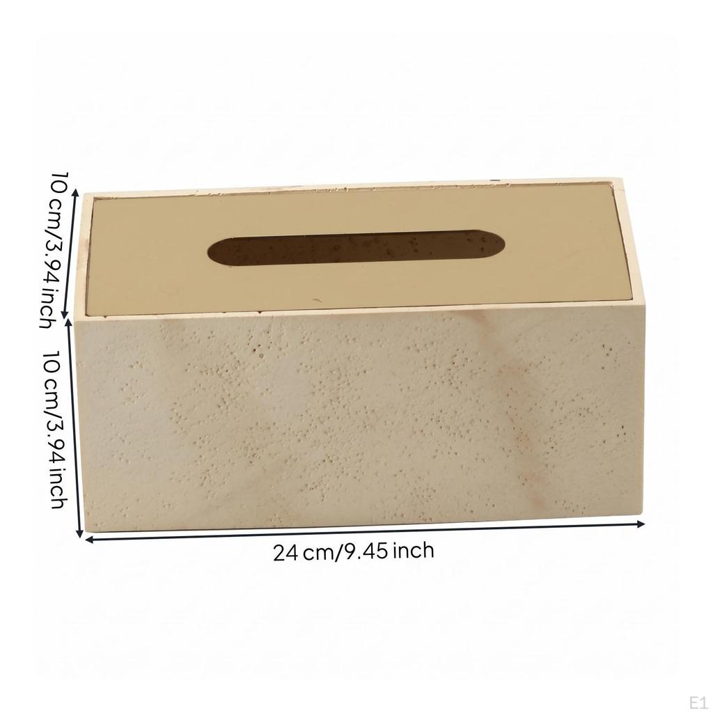 Stone Look Tissue Box Cover Earthy Minimalist Mineral Appearance Elegant Household