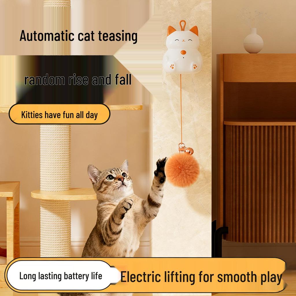 Rechargeable Electric Cat Toy: Automatic Lifting Tease Ball with No Tangles