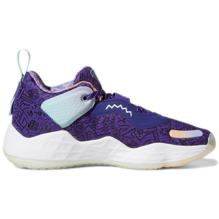 adidas D.O.N. Issue #3 Big Kids Jazz Kids Sneakers Purple Team-College-Purple Acid-Orange GZ5488
