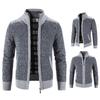 Zipper Closure Men Cardigan with Pocket Polyester Precisely Detail Men Sweater for Dating Wear