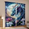 2pcs   Dragon Pattern Curtains Polyester Light Filtering Rod Pocket Design for Bedroom Living Room Office Home Decoration Easy In