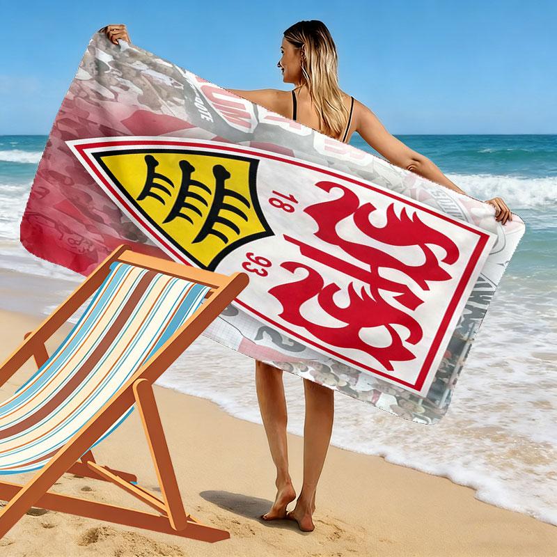 Stuttgart Power Print Beach Towel, Large Soft Quick Dry Towel for Beach Camping Swimming