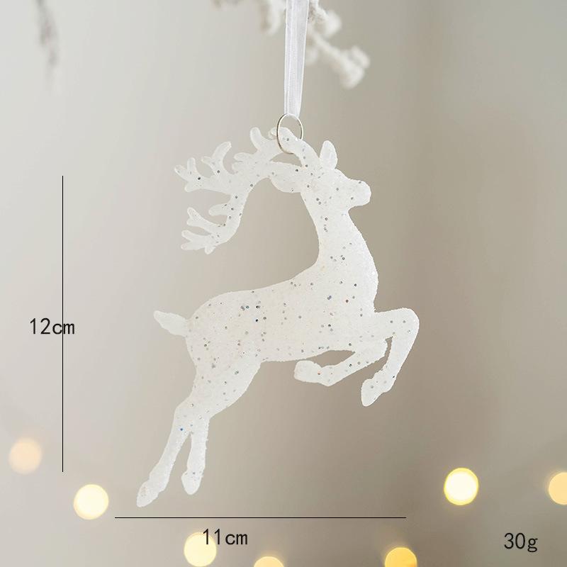 New Christmas Tree Decorations Pendant Xmas Tree White Elk Snowflake Ornaments Home Hanging Decoration 2025 New Year Party Decor