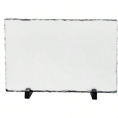 Sublimering Blank Skiffersten Rektangel Anpassad Minnesram med Displayställ Sublimering Personlig Fotoram för Värmetransfertryck