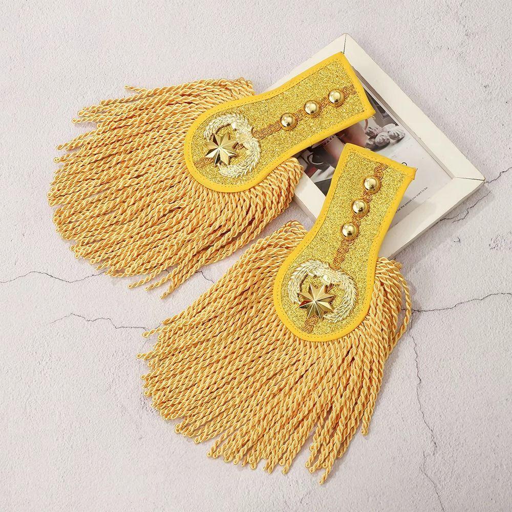 1Pair Colorful Tassel Fringe Epaulets Multipurpose Jackets Overcoats Epaulett for Drum Horn Band