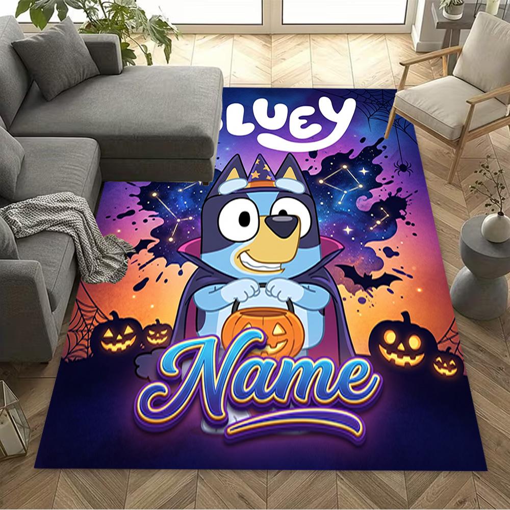 Halloween Friends Trick-or-treat Personalized Text Carpet Suitable for Study Room Foyer Playrooms Entryway Anti-slip Rug Anime Office Decor