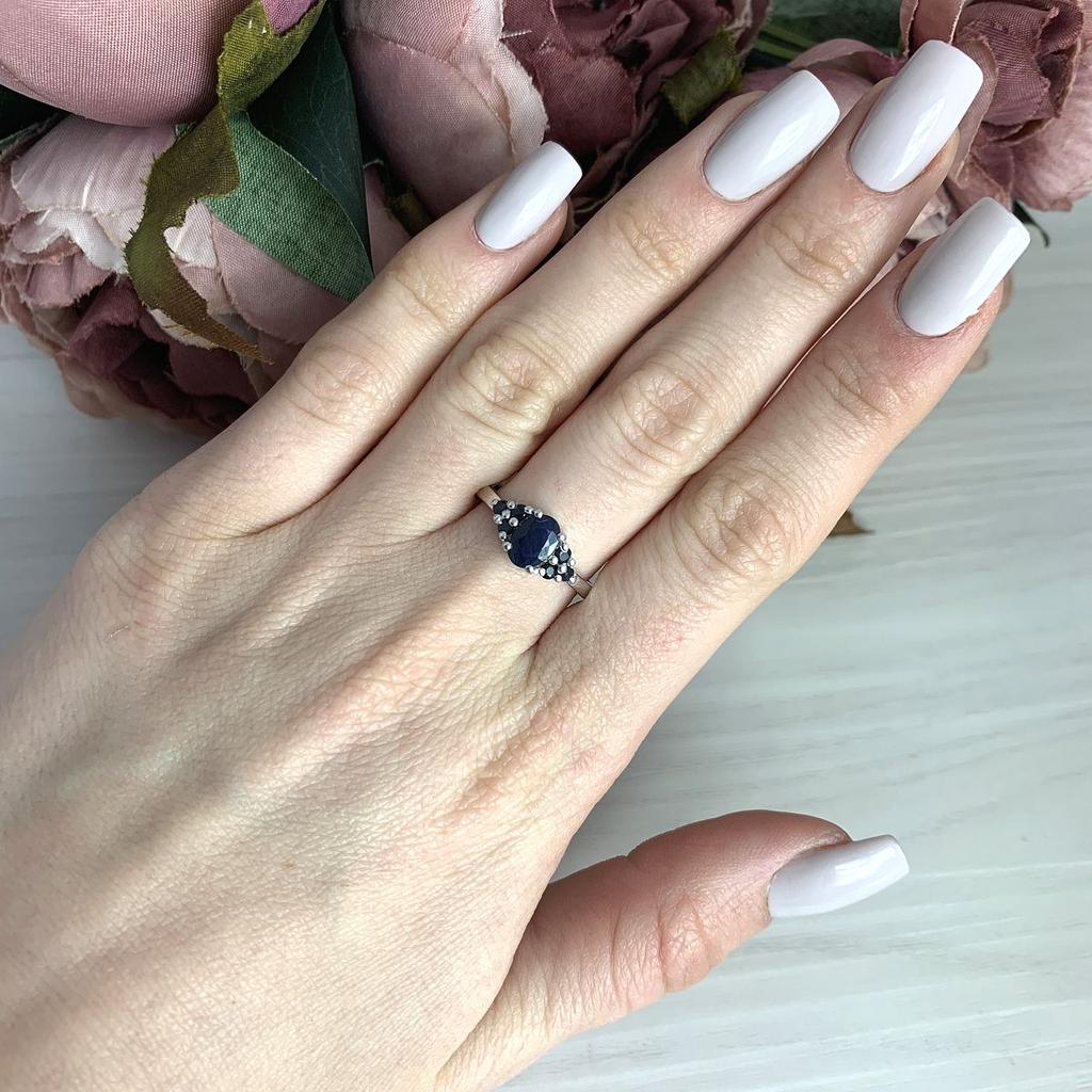 Серебряное кольцо с натуральным сапфиром 1.175ct (2072485) 2.45 гр. 925 пробы