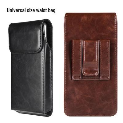 Leather Phone Pouch with Belt and Magnetic Buckle for Men - Compatible with Apple, Oppo, Redmi, Vivo, Huawei.