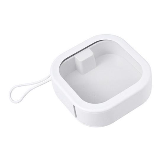 

Вращающаяся шкатулка для драгоценностей с прозрачным окном, портативная подвесная веревка, органайзер для галстука для волос, держатель для путешествий, держатель для ватных палочек, диспенсер для детских аксессуаров для волос белый