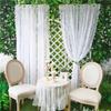 2pc Vintage Floral Embroidery Lace Sheer Clear Curtain White French Door Curtains For Bedroom Kitchen Windows Fine Drapes