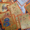 Hand-Painted Nepalese Buddha Thangka: Manjushri, Yellow Jambhala, Thousand-Armed Avalokiteshvara, Mahakala, Zhakilaamu Wall Hanging